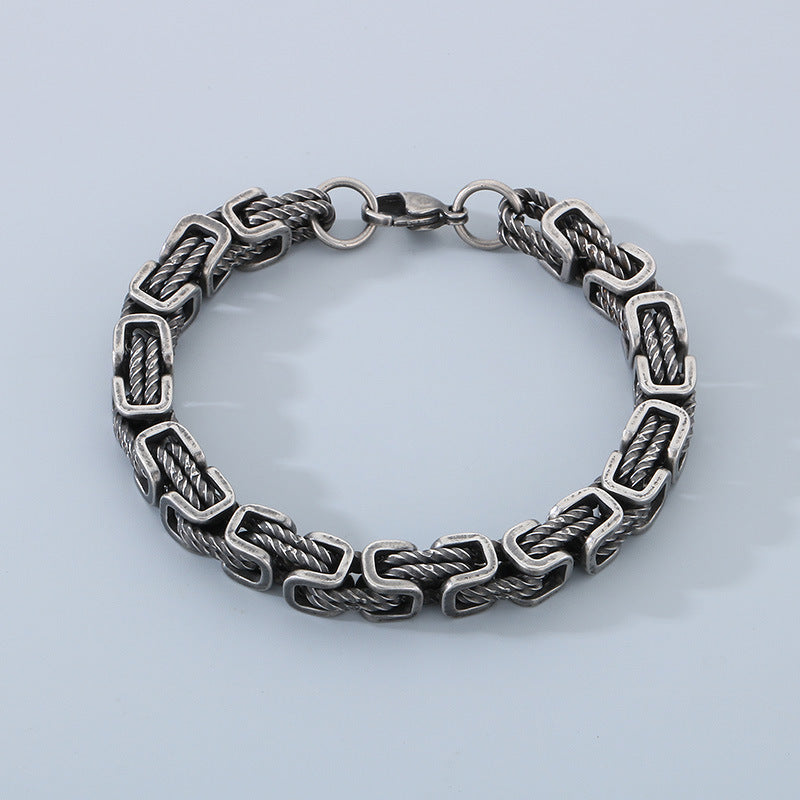 Byzantinische Drehung Titanstahl Armband