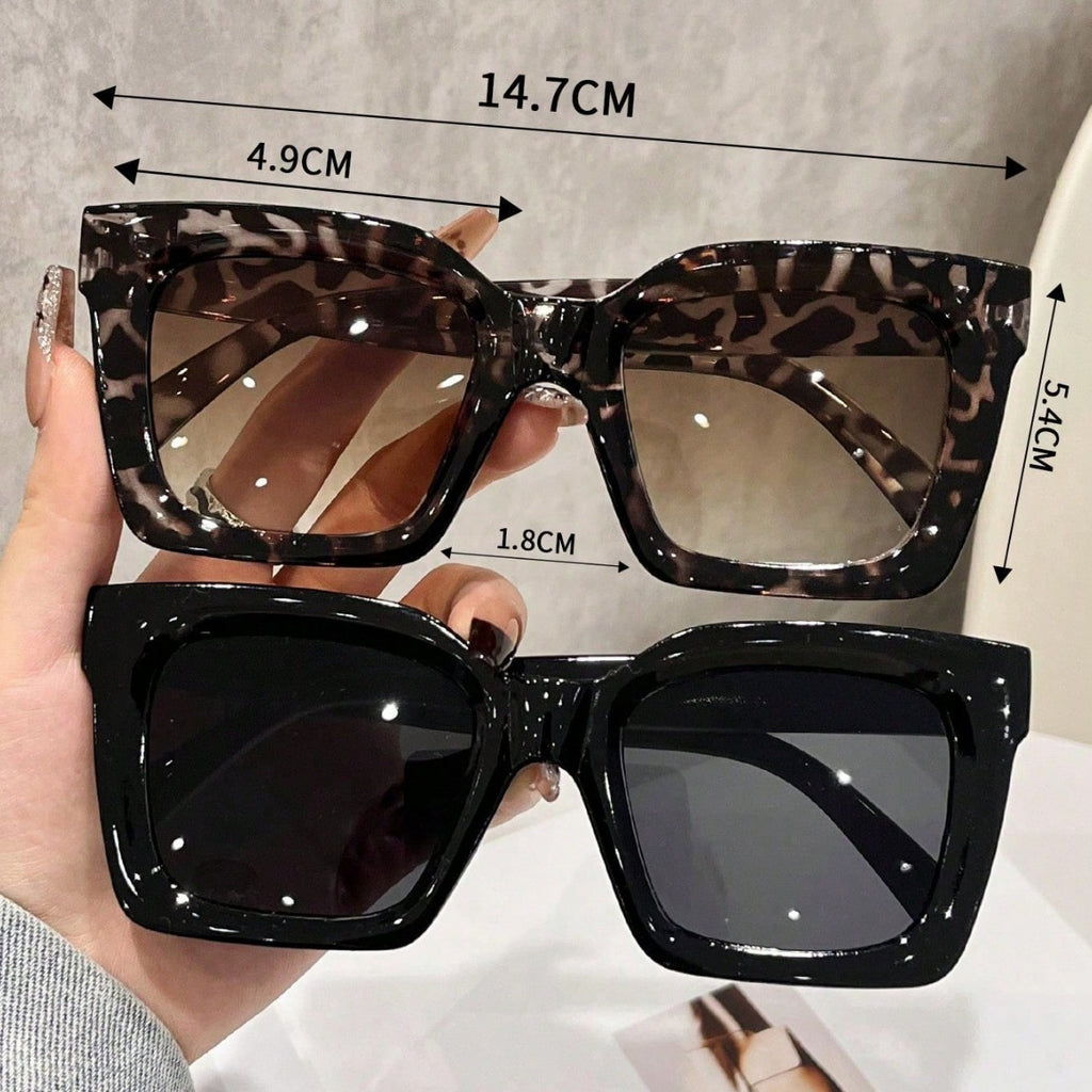 Große Sonnenbrille mit Leopardenmuster und Farbverlauf