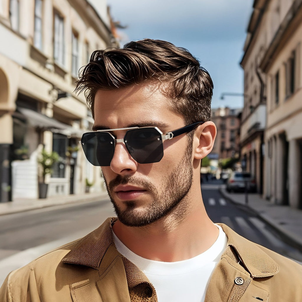 Halbrand-Sonnenbrille für Herren