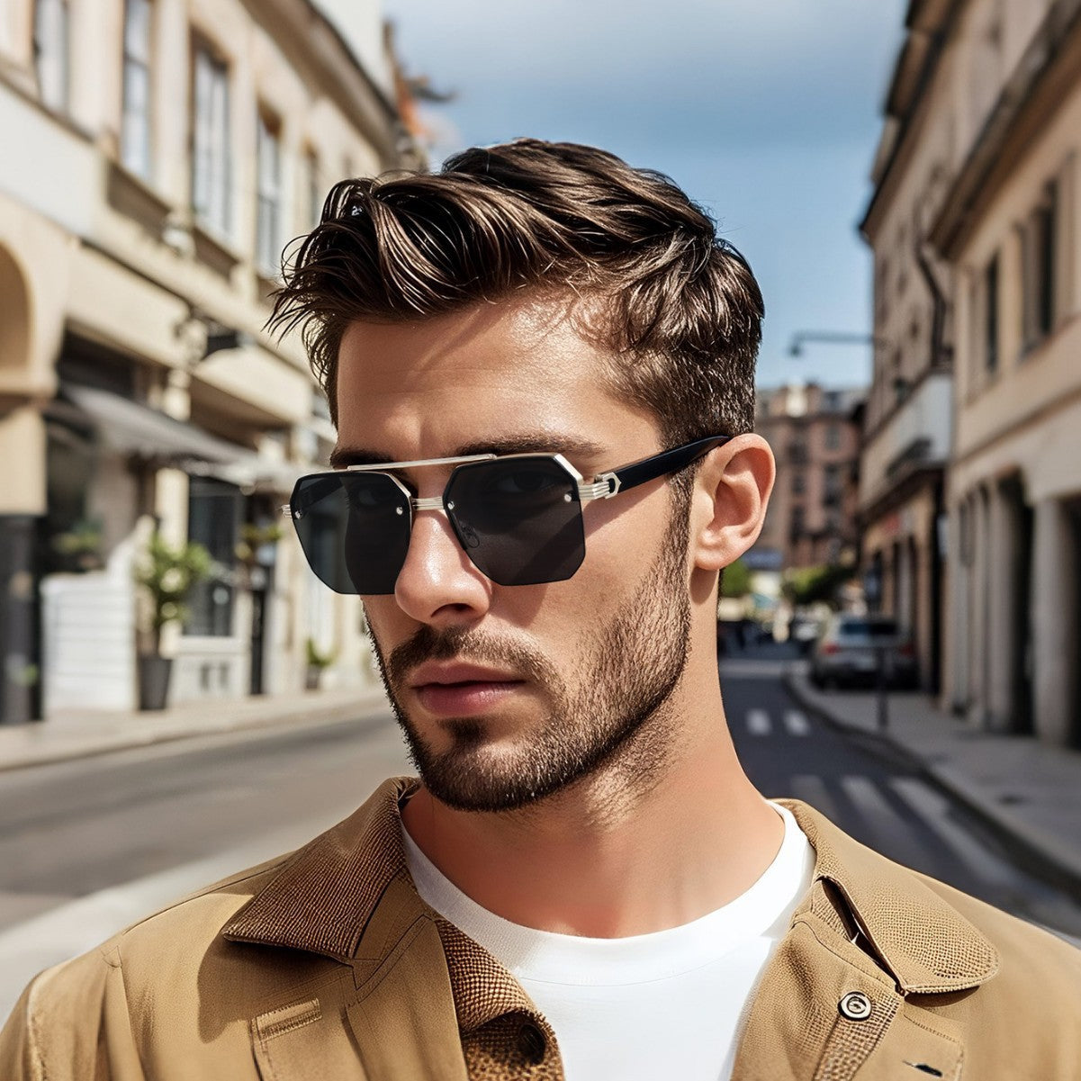 Halbrand-Sonnenbrille für Herren