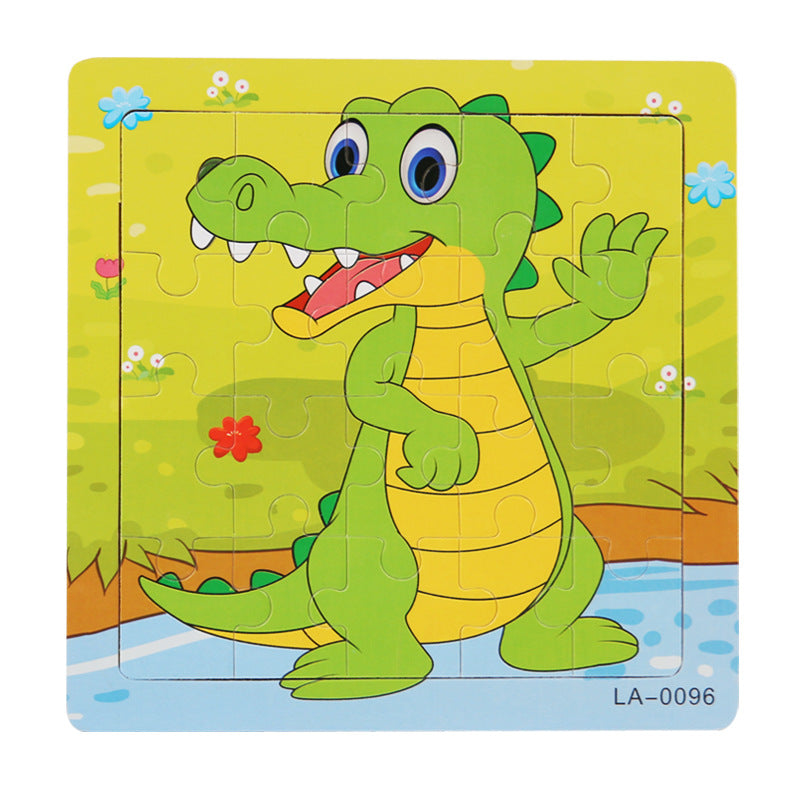 Hölzernes Cartoon-Puzzle Lernspielzeug