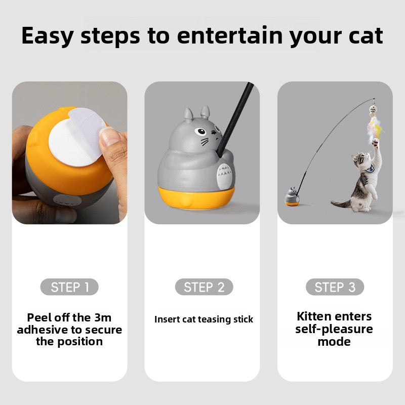 Long Stick Cat Toy for Self-Entertainment,