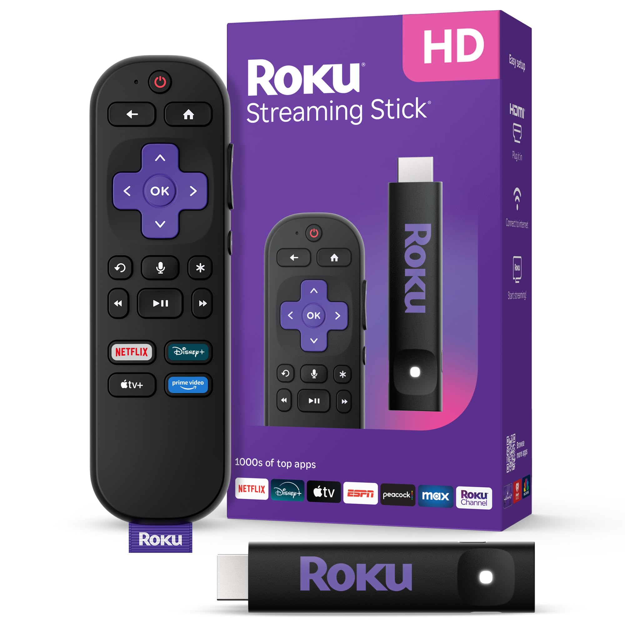 Roku Streaming Stick HD — HD Streaming Device for TV with Roku Voice Remote, Free & Live TV ItsPry