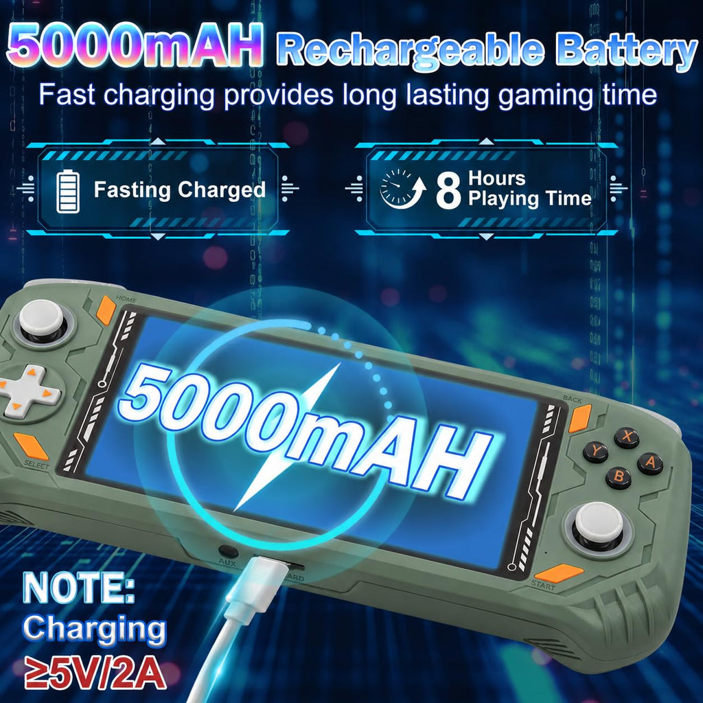 RG56PRO Retro Handheld Game Console - 5.5 Inch IPS Screen,31000+ Classic 3D Games,5000mAh Battery, Open Linux System,Portable Console with 128G TF Card - Birthday Gift for Boyfriend (Black)