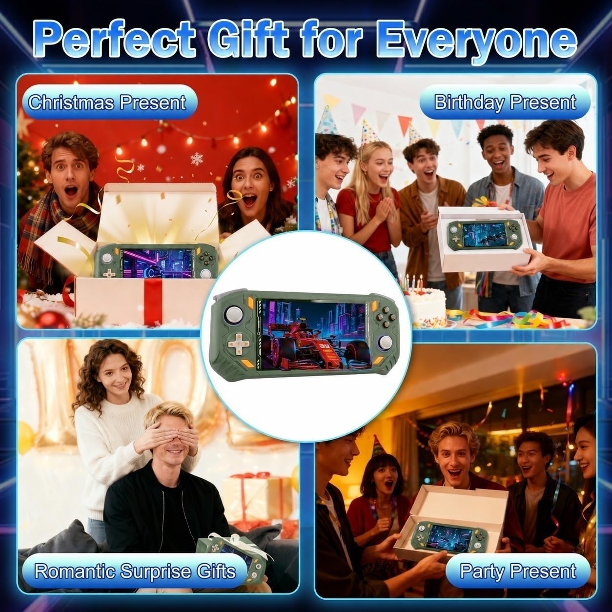 RG56PRO Retro Handheld Game Console - 5.5 Inch IPS Screen,31000+ Classic 3D Games,5000mAh Battery, Open Linux System,Portable Console with 128G TF Card - Birthday Gift for Boyfriend (Black)