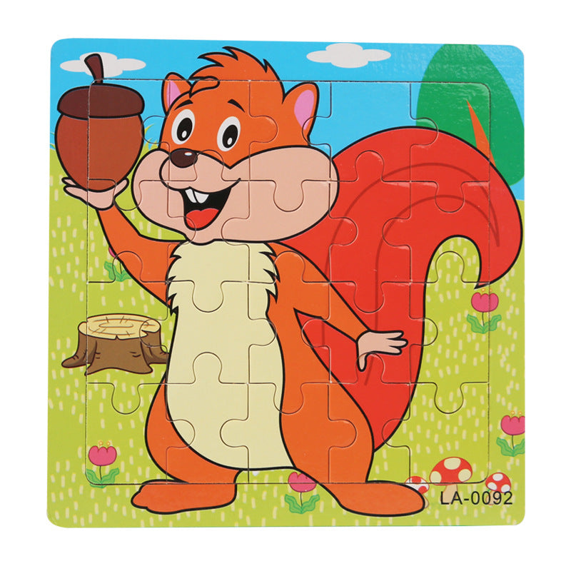 Hölzernes Cartoon-Puzzle Lernspielzeug