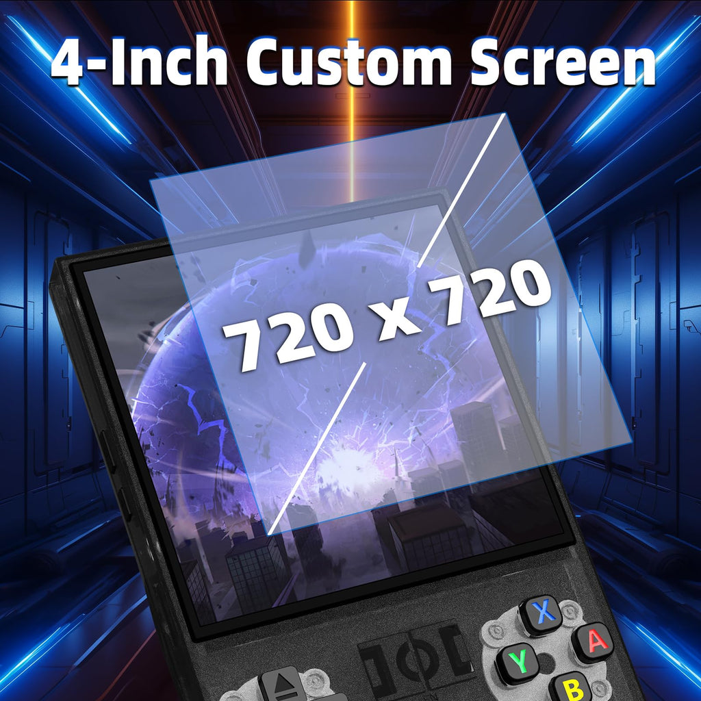 R36MAX Retro Gaming Console, Retro Handheld Games Console with 64GB TF Card, Portable Hand Held Open Source Linux System, 4.0 inch IPS HD Screen Video Game Consoles, 4000mAh Battery