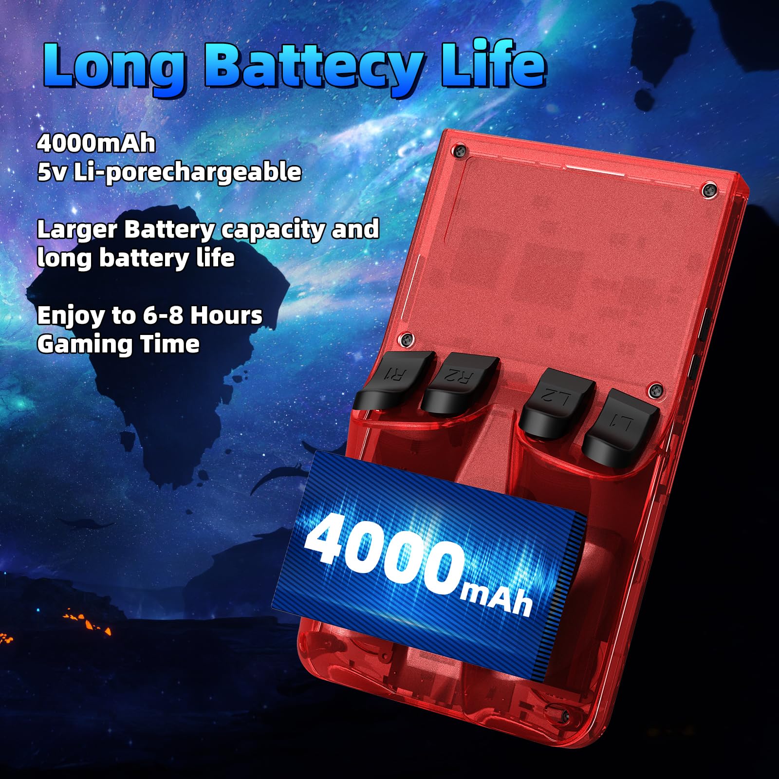 R36MAX Retro Gaming Console, Retro Handheld Games Console with 64GB TF Card, Portable Hand Held Open Source Linux System, 4.0 inch IPS HD Screen Video Game Consoles, 4000mAh Battery