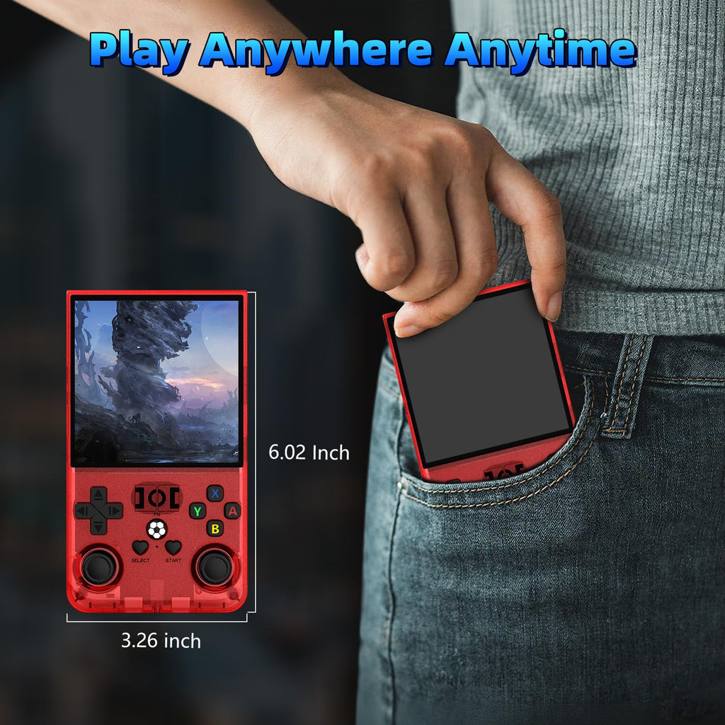 R36MAX Retro Gaming Console, Retro Handheld Games Console with 64GB TF Card, Portable Hand Held Open Source Linux System, 4.0 inch IPS HD Screen Video Game Consoles, 4000mAh Battery