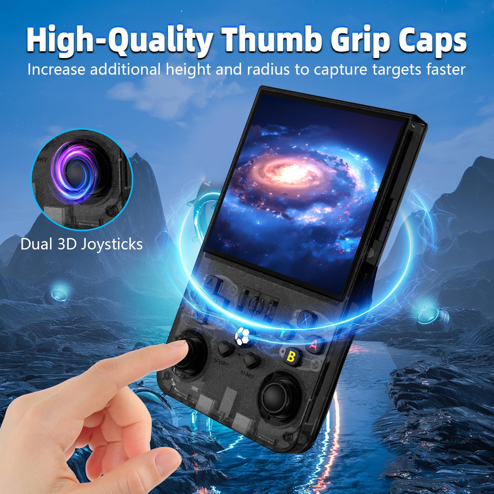 R36MAX Retro Gaming Console, Retro Handheld Games Console with 64GB TF Card, Portable Hand Held Open Source Linux System, 4.0 inch IPS HD Screen Video Game Consoles, 4000mAh Battery