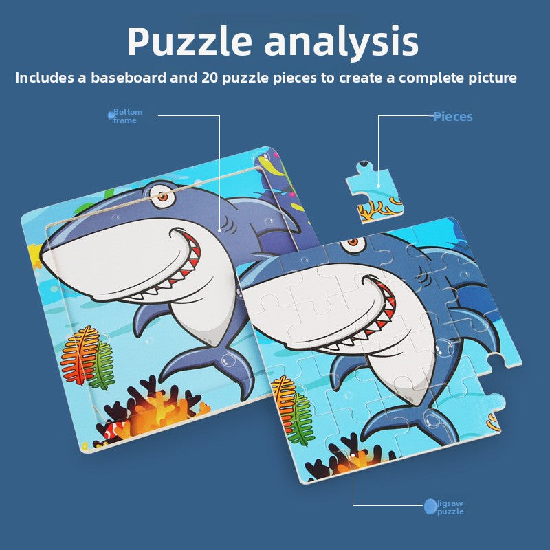 Hölzernes Cartoon-Puzzle Lernspielzeug