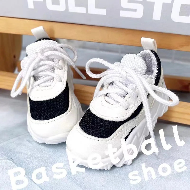 60CM Puppen-Basketballschuhe 1/3 BJD Sneaker SD Puppenzubehör Mode Freizeitschuhe Schwarz Weiß Mehrfarbige Schuhe Anziehpuppe