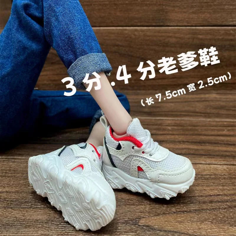 60CM Puppen-Basketballschuhe 1/3 BJD Sneaker SD Puppenzubehör Mode Freizeitschuhe Schwarz Weiß Mehrfarbige Schuhe Anziehpuppe