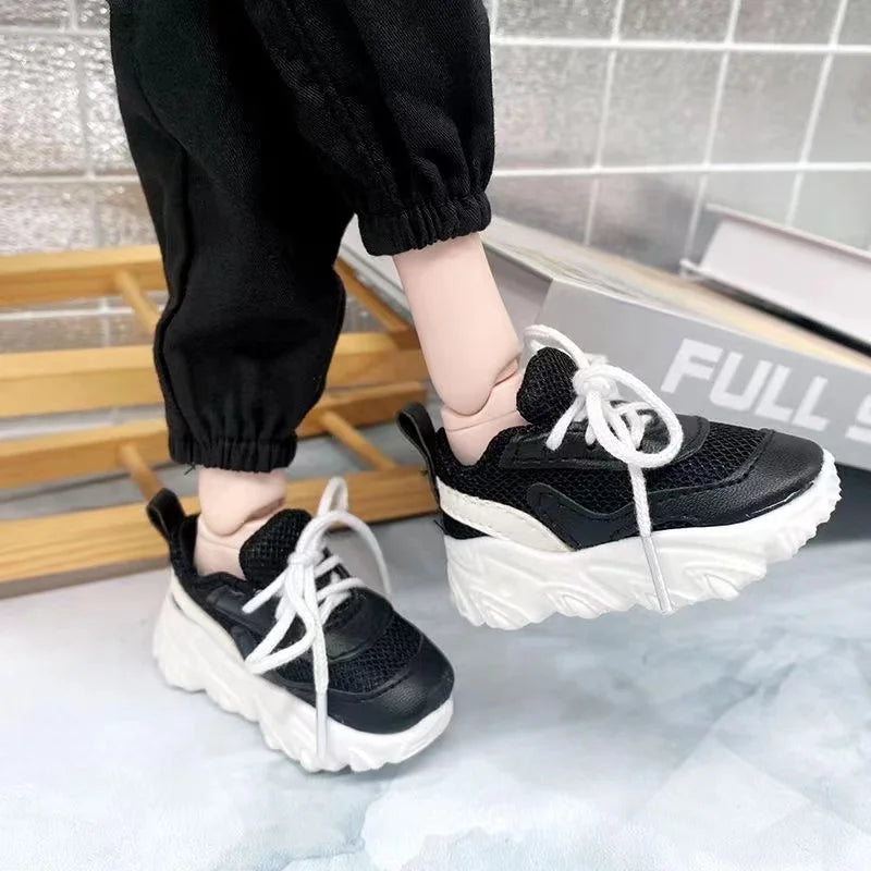 60CM Puppen-Basketballschuhe 1/3 BJD Sneaker SD Puppenzubehör Mode Freizeitschuhe Schwarz Weiß Mehrfarbige Schuhe Anziehpuppe
