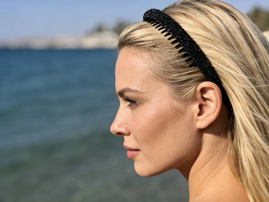 1 Pack Voll-Strass-Haarreif mit Zacken, rutschfest, ausgefallener Stil, tägliche Flyaway-Kontrolle / Pendler-Look / Party