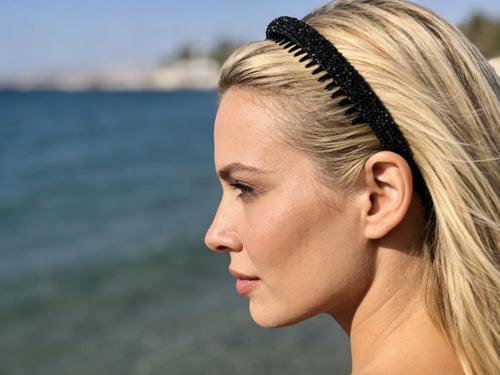 1 Pack Voll-Strass-Haarreif mit Zacken, rutschfest, ausgefallener Stil, tägliche Flyaway-Kontrolle / Pendler-Look / Party