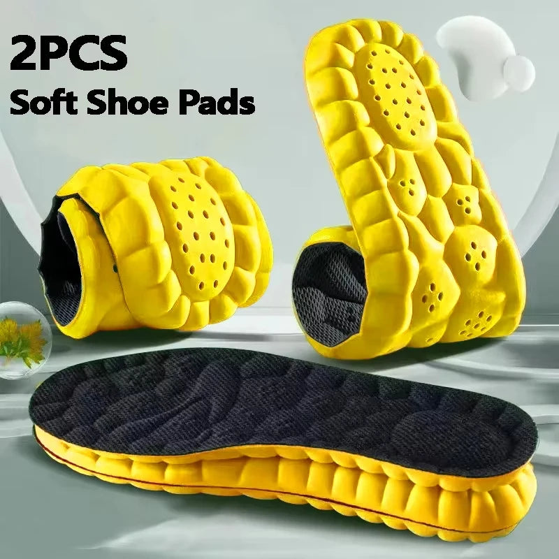 4D Cloud Technology PU-Sohle Sporteinlagen für Schuhe Weich Atmungsaktiv Stoßdämpfend Dämpfung Laufende Orthopädische Einlegesohlen