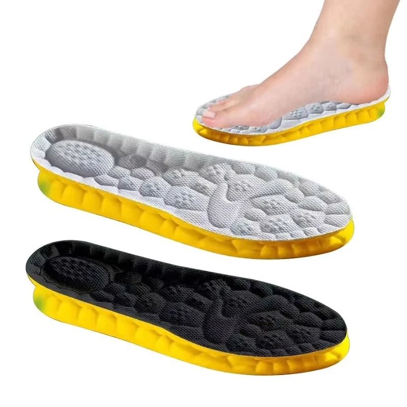 4D Cloud Technology PU-Sohle Sporteinlagen für Schuhe Weich Atmungsaktiv Stoßdämpfend Dämpfung Laufende Orthopädische Einlegesohlen
