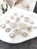 16 STÜCK Strass Lippen Schuh-Charms ABS-Dollar-Schnalle-Dekorationen DIY Bling Herz-Anstecker Clog-Zubehör Passend für Damen Halloween-Sandalen