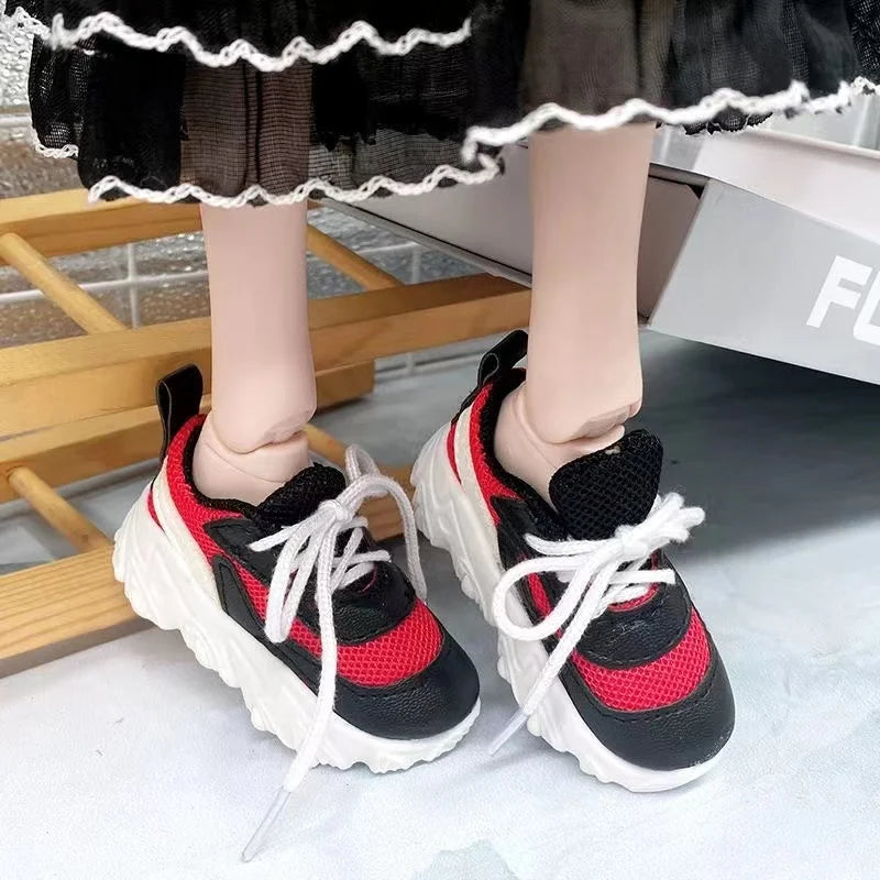 60CM Puppen-Basketballschuhe 1/3 BJD Sneaker SD Puppenzubehör Mode Freizeitschuhe Schwarz Weiß Mehrfarbige Schuhe Anziehpuppe
