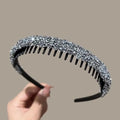 1 Pack Voll-Strass-Haarreif mit Zacken, rutschfest, ausgefallener Stil, tägliche Flyaway-Kontrolle / Pendler-Look / Party