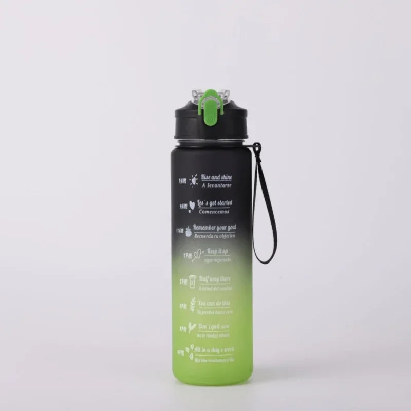 Sportwasserflasche mit Trinkhalm zur Zeitverfolgung Auslaufsicherer Verriegelungsdeckel für einfachen Transport Ideal für Outdoor-Abenteuer