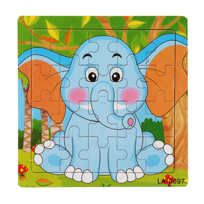 Hölzernes Cartoon-Puzzle Lernspielzeug
