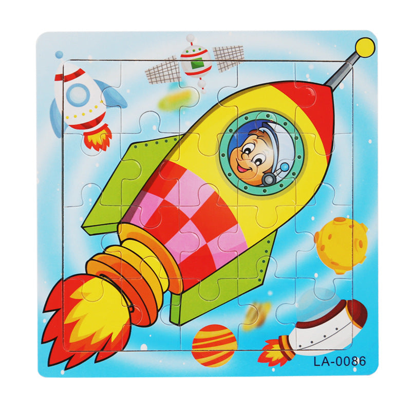 Hölzernes Cartoon-Puzzle Lernspielzeug