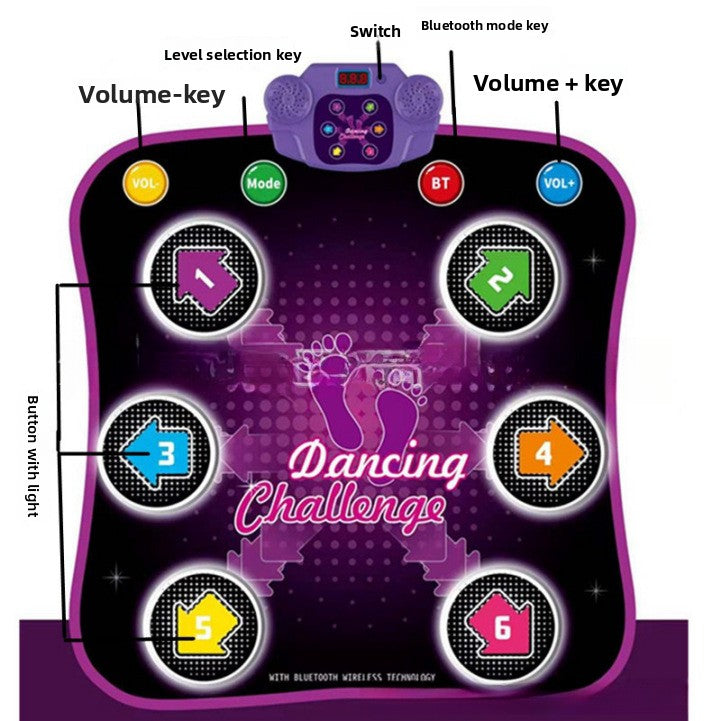 LED Bluetooth Rechargeable Dance Mat with Music