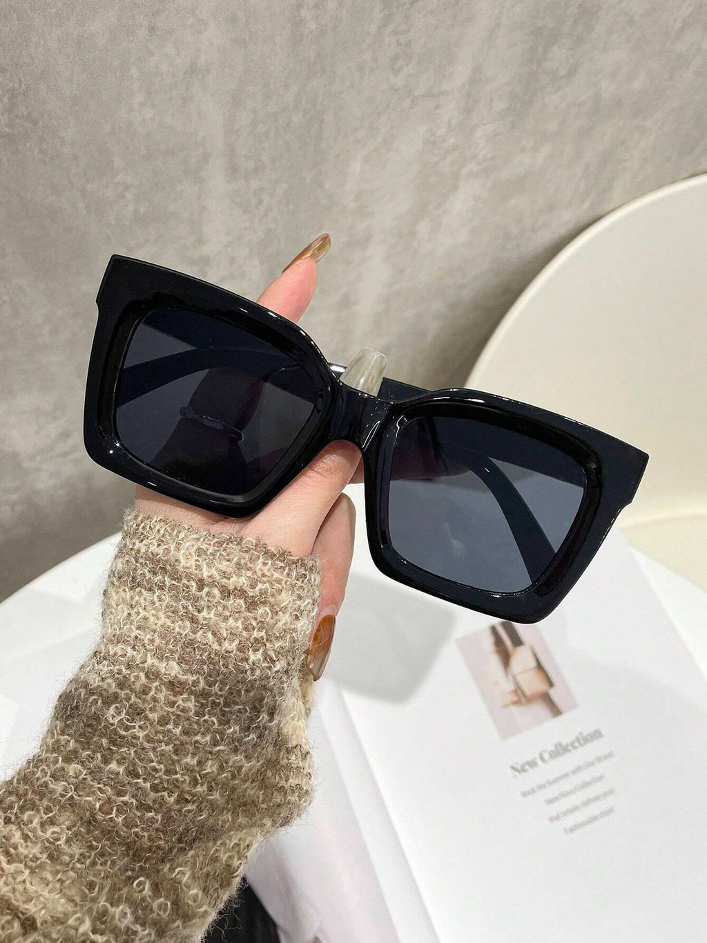 Große Sonnenbrille mit Leopardenmuster und Farbverlauf
